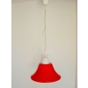 Lampa wisząca z czerwonym kloszem, lata 70.